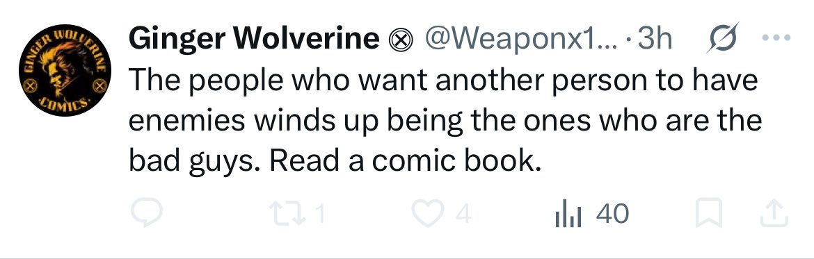 PappySweets's tweet photo. This guy is a genuine retard. A classic case of your typical Rippaverse fan. Eric can pretend to be above the drama and have no enemies because he has assholes like ginger gayverine doing his dirty work. That’s what Eric really meant when he said he was moving differently. https://t.co/3GajP5Us56