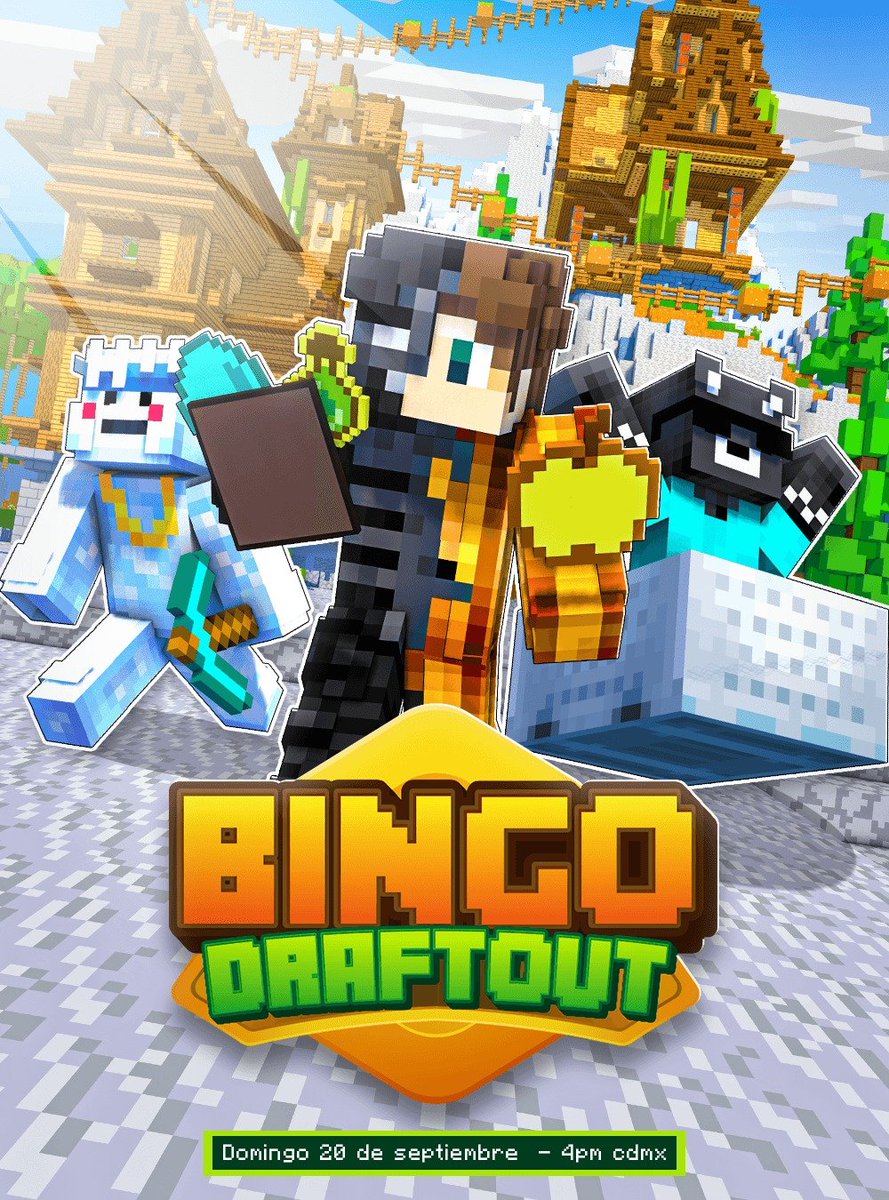 iChurrox's tweet photo. EVENTO DE MINECRAFT - BINGO DRAFTOUT!! 🎱

Hay espacio para 100 personas, si quieres participar comenta el tweet, da RT y entra al discord dejando tu nickname! ❤️

👾Discord: https://t.co/XrRUQU60lc
💵Premio: 10usd al ganador
🗓️: Domingo 20 de Septiembre a las 4pm CDMX!! https://t.co/SXake9AvMF
