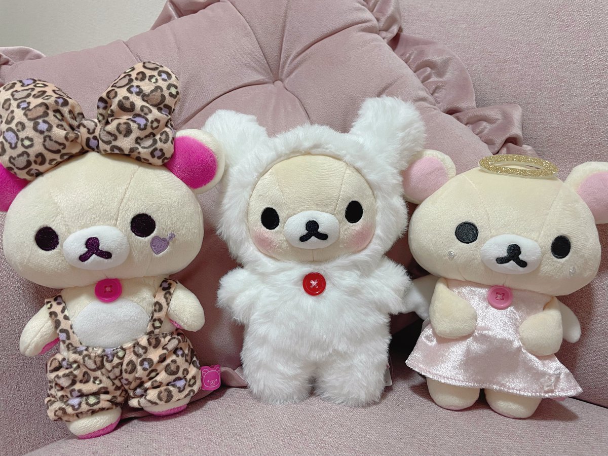 mochidot__'s tweet photo. ずっと楽しみにしてたコリラックマぬいぐるみセット🐯🐇🪽💓
ヒョウ柄の子だけマスコット買わなかったから少し後悔🥺🥺 https://t.co/iRiyTyMyRc