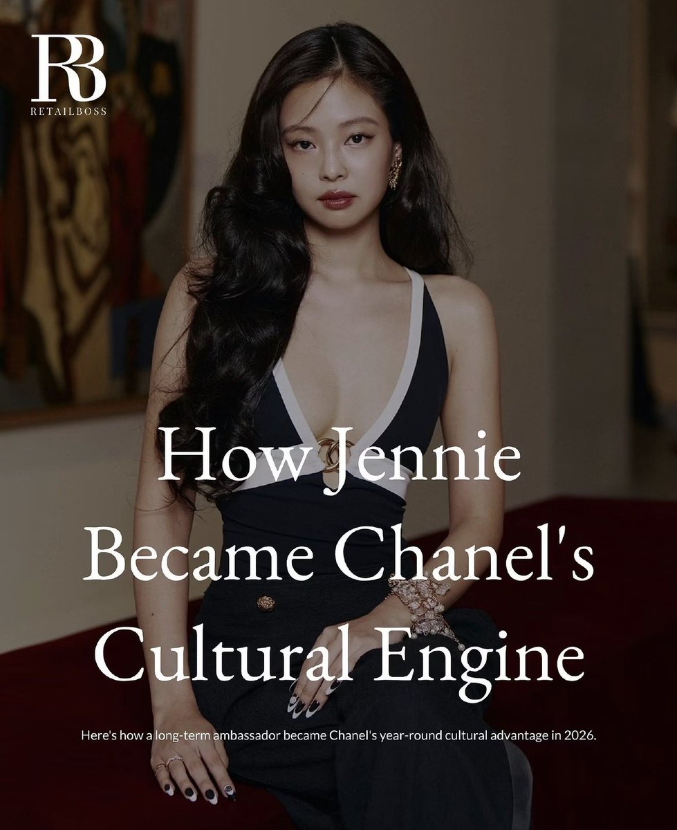 jetaimejendeuk's tweet photo. "The JENNIE Effect is not one viral look. It is a repeatable model of cultural relevance. Luxury brands do not create lasting influence through a single viral post. They create it by giving trusted cultural figures a continuous role in the brand's world." 👑 https://t.co/tV8ERZ60BV