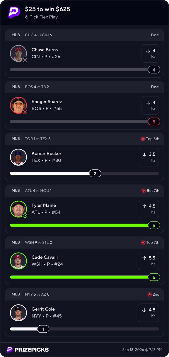 schmidt_bets's tweet photo. Busy day, here is the 25X PrizePicks lineup for today

Let’s see if we get the 2X. Ranger just barely got over https://t.co/TWt0TrhT96