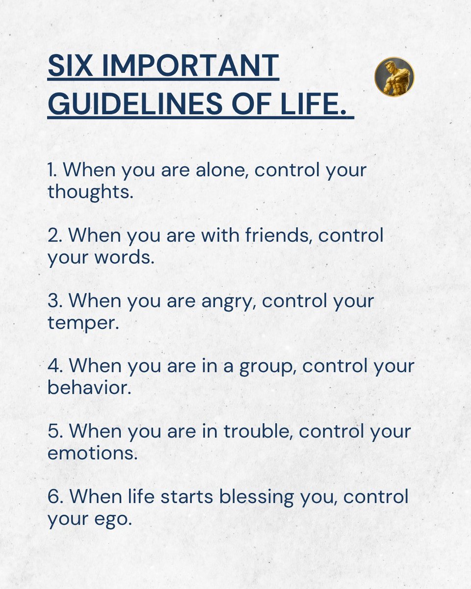 Mindsetmatter_'s tweet photo. Six important guidelines of life. https://t.co/MSLpfOCzGM