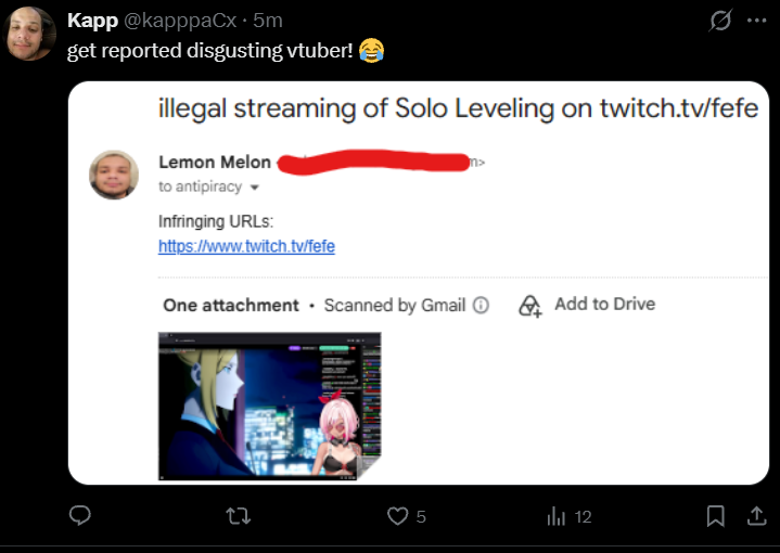 CovfefeChan's tweet photo. SO people can just attack streamers and @twitch does nothing to protect them...cool 🤬 https://t.co/DggqIpolsK