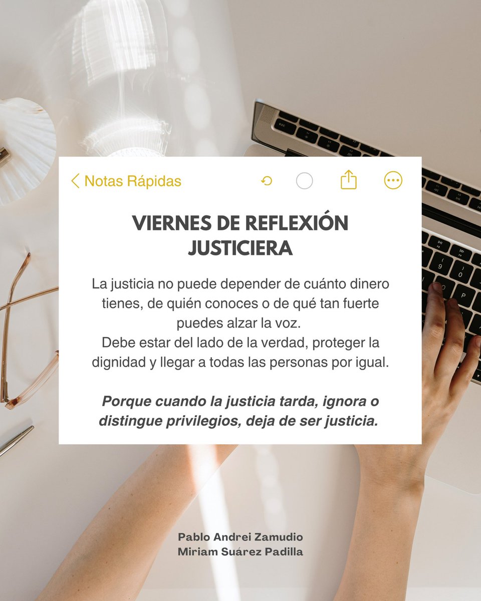 pabloandreiPAZ's tweet photo. La justicia no debe tener precio, influencias ni privilegios. Debe escuchar, proteger la dignidad y garantizar que todas las personas sean tratadas por igual.

Porque cuando la justicia tarda o distingue entre personas, deja de ser justicia. ⚖️ https://t.co/IH3UladnS5