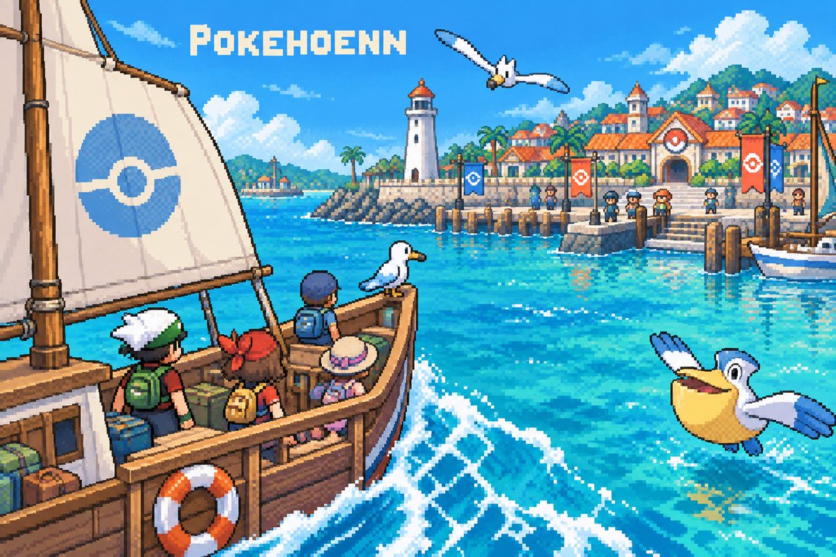POKEHOENNRH's tweet photo. Your POKEHOENN journey will take you beyond the mainland, one boat ride at a time. ⛵ https://t.co/2qvd1kwJue