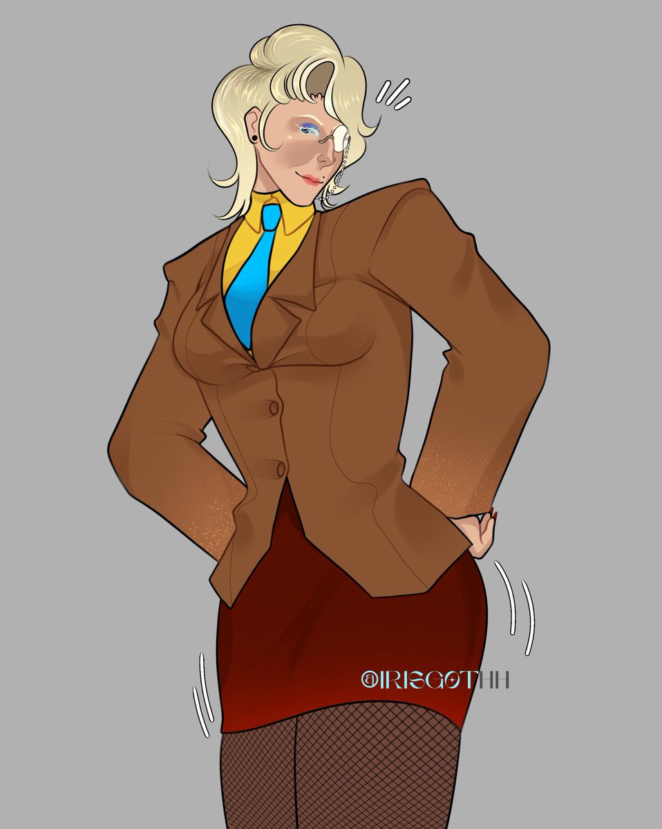 irisgothh's tweet photo. She's a lesbian
She's in Playtime Co.
And she's aalsooo a CEO

oh and she's very sad /j/ref
#Genderbend #LeithPierre https://t.co/IpuyS2JrSn