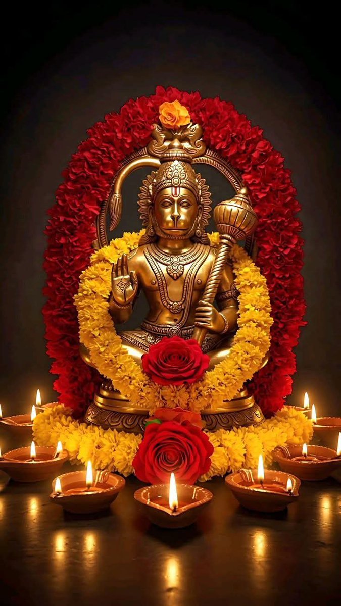 OfficialAmitSh4's tweet photo. ॐ आञ्जनेयाय नमः।

अतुलितबलधामं हेमशैलाभदेहं
दनुजवनकृशानुं ज्ञानिनामग्रगण्यम्।
सकलगुणनिधानं वानराणामधीशं
रघुपतिप्रियभक्तं वातजातं नमामि।।

 अतुलनीय बल के धाम, स्वर्ण पर्वत के समान तेजस्वी, ज्ञानियों में श्रेष्ठ और श्रीराम के प्रिय भक्त पवनपुत्र हनुमान जी को मैं नमन करता हूँ!🚩🙏 https://t.co/vsJDEXaZtw