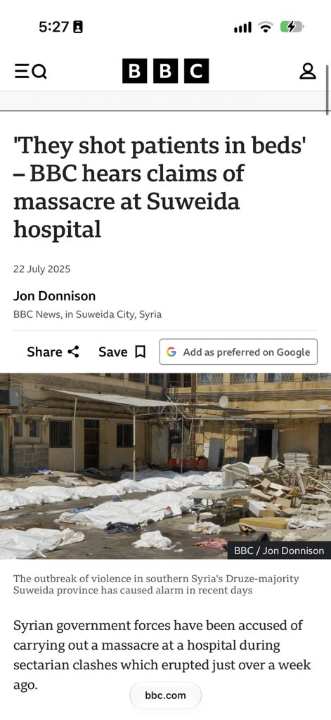 Partisangirl's tweet photo. @ShaykhSulaiman Reminds me when Jolani’s men excuted doctors and nurses in Sweida hospital. Israel did a massacre also and buried doctors and nurses in a mass grave at Al shifa. https://t.co/miHk8wqoFN