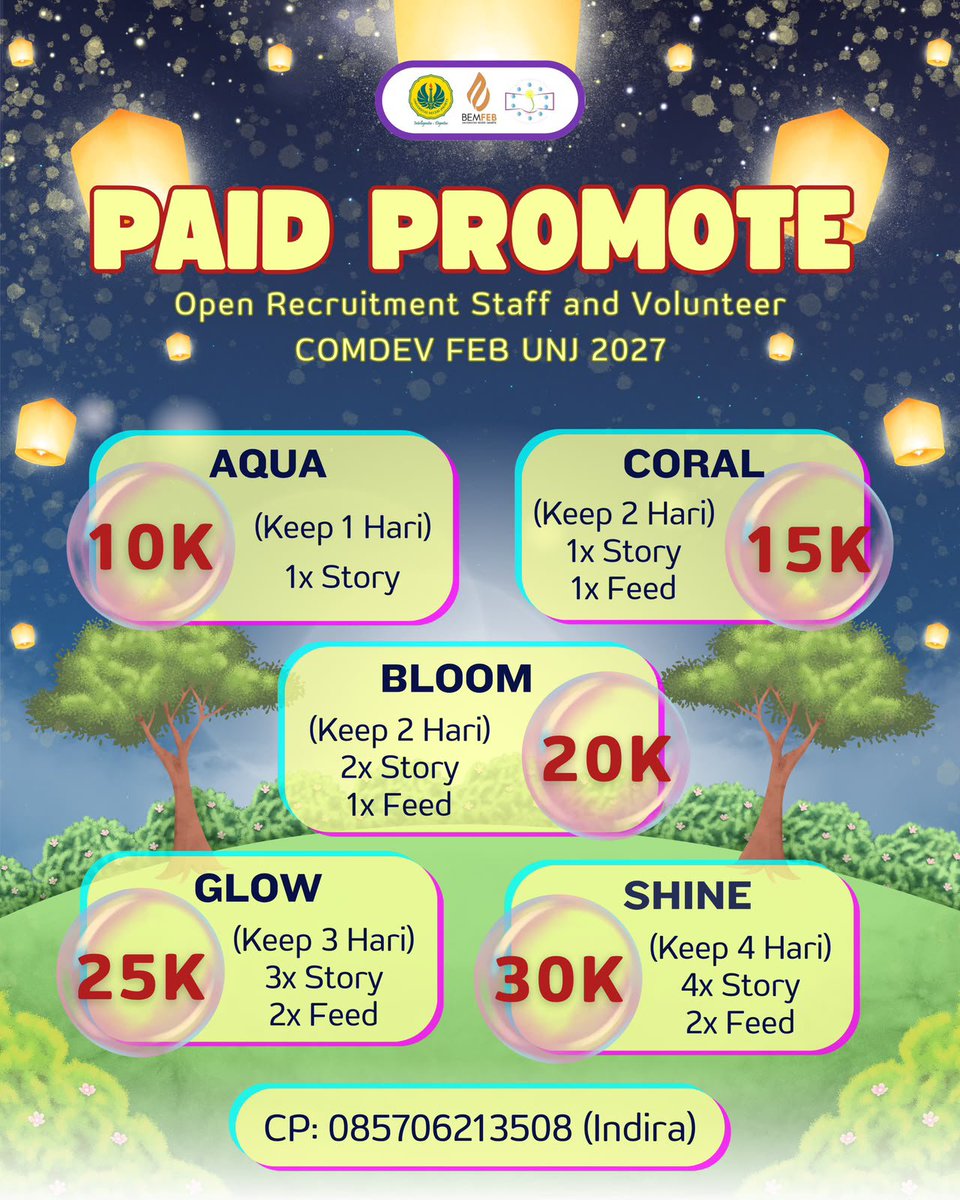 chuuyazn's tweet photo. OPEN PAID PROMOTE

butuh promosi olshop, jasa, produk, atau event? 👀

mulai 10K aja!
✨ 60++ akun aktif
✨ 2.7K++ followers

paket 10K–30K, tinggal pilih sesuai kebutuhan 🫵🏻

📲 https://t.co/ffeu93JnjQ — Indira

#zonauang #zonabisnis #zonapromosi #paidpromote #openpp https://t.co/asaevOCooK
