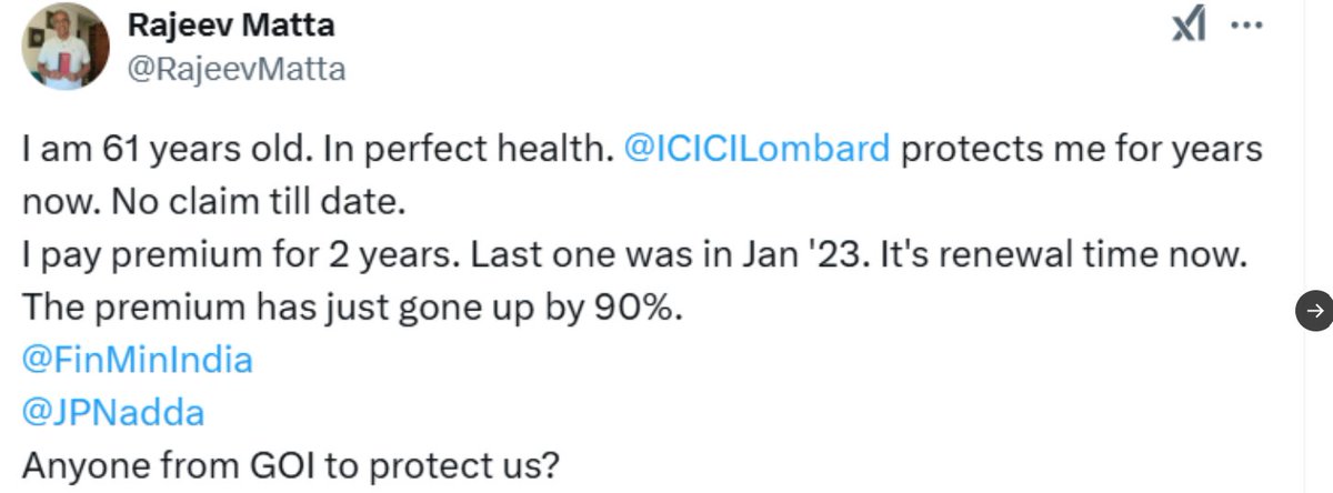 NIKHILLJHA's tweet photo. 🚨 Crazy rise in Health Insurance Premiums!

Recently, 
A senior citizen’s health insurance premium rose by a staggering 90%! 🤯
Why are health insurance premiums rising so sharply? 🤔

More importantly,
Can you actually control the rise in your health insurance premium?

Why do health insurance premiums rise and what can you do to manage them?🧵👇