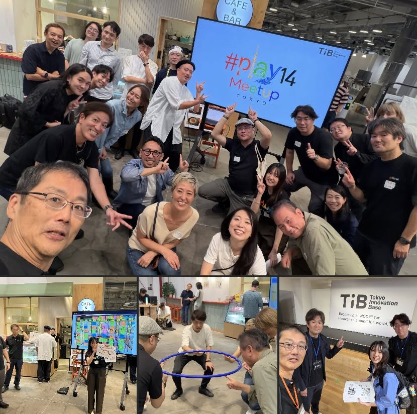 play14Japan's tweet photo. 9/16 #TIB さんにて、#play14 Japan Meetup in Tokyo #1 を開催。 ご参加くださった皆さん、会場をご提供くださったTIBの皆様に感謝です。 当日は、ハッピーサーモン、ito、積み木を使った伝言ゲーム、ヘリウムリング、人間知恵の輪、DJ体験など、多彩なアクティビティを参加者みんなで体験しました。 https://t.co/U1OGMcWwsS