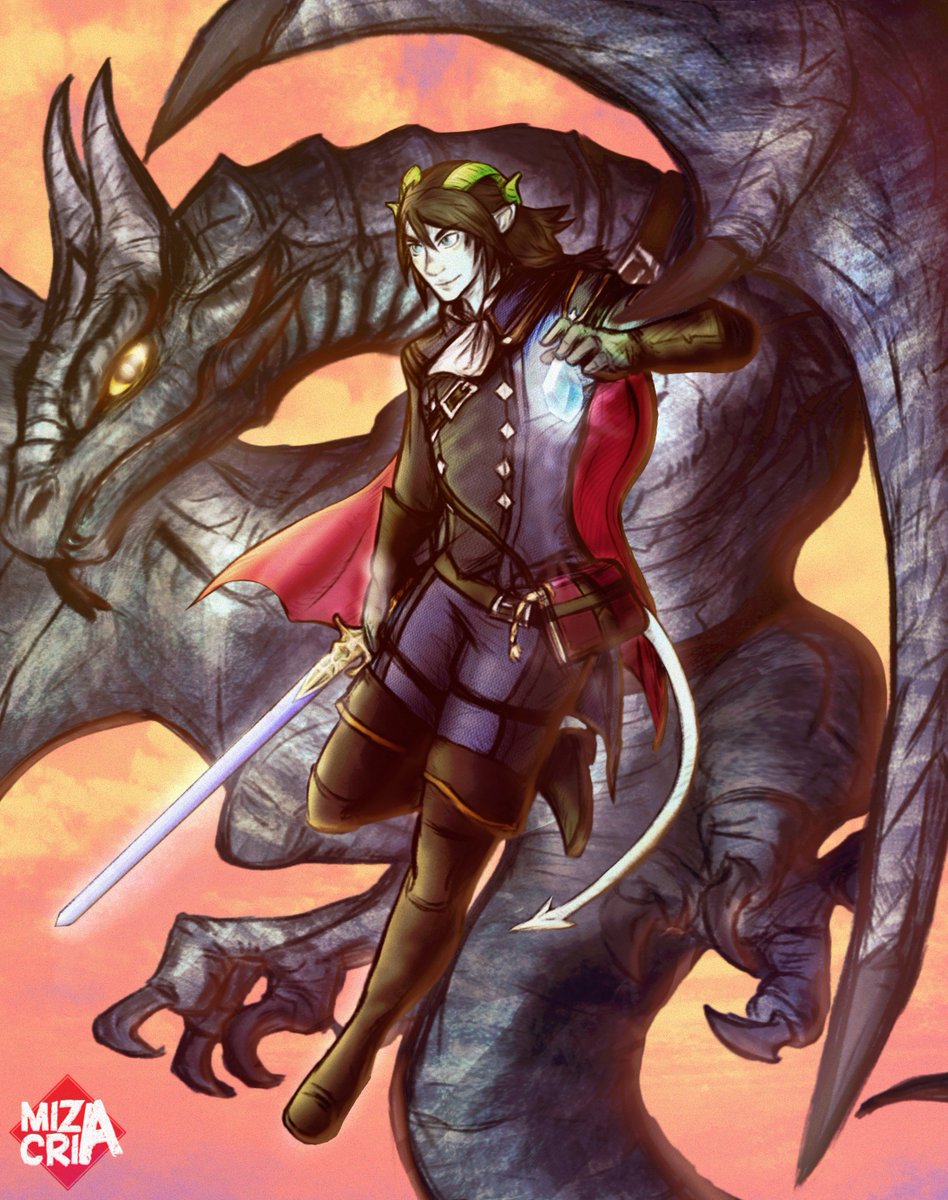 mizacria's tweet photo. Beiric &amp; Nox
Um Aventureiro fugitivo, que foi acusado de assassinar o melhor amigo, buscando a verdade sobre o crime ao seu lado está Nox, um jovem wyvern que já demonstra a ferocidade de um predador dos céus. 
#fantasy #oc #rpgart #digitalart #art #dndart #anime #rpg https://t.co/O0tE1Y9N6g
