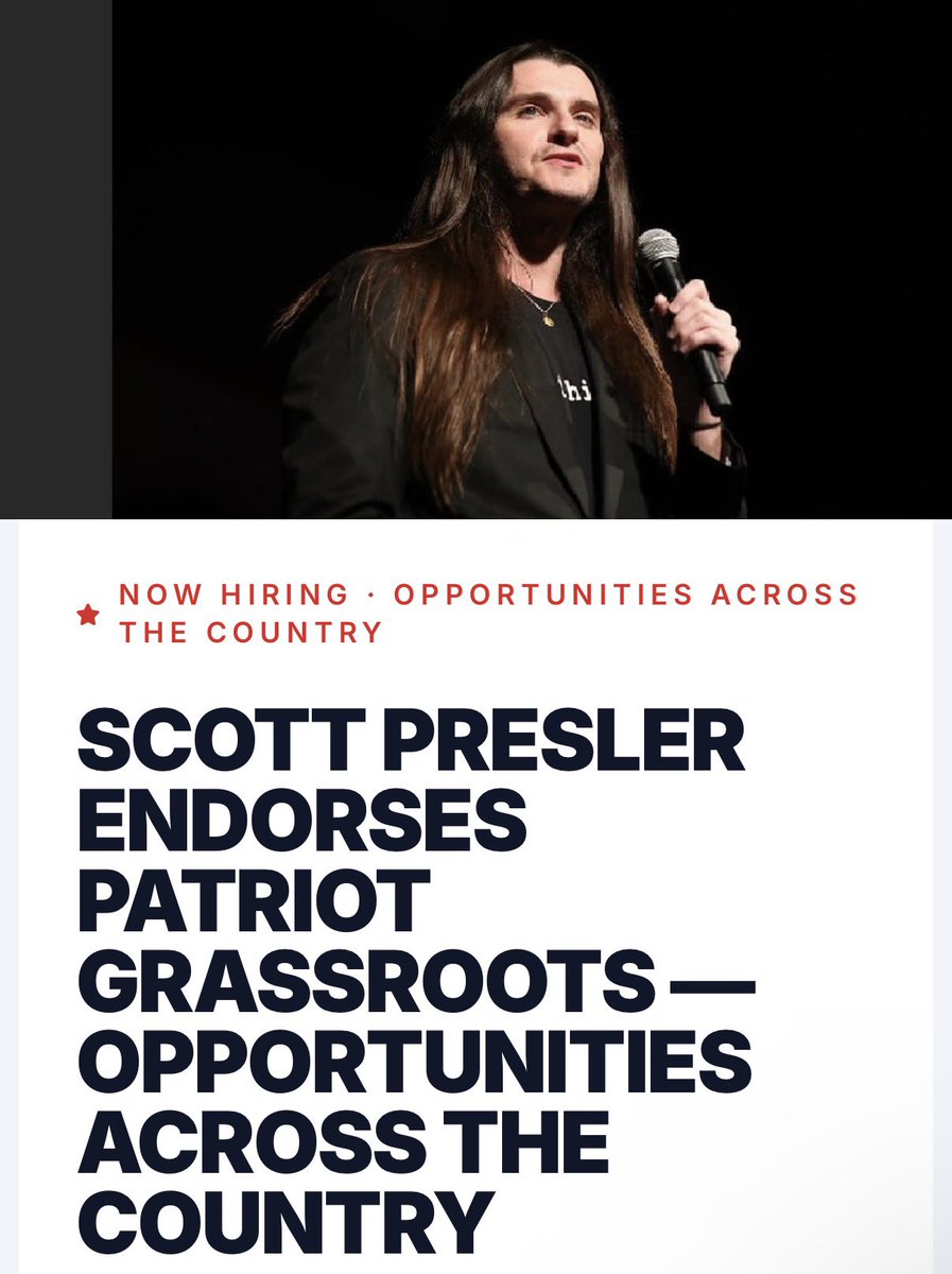 ScottPresler's tweet photo. ‼️HIRING HIRING HIRING‼️

Patriot Grassroots is hiring door-knocking field staff in the following states:

▪️Alaska
▪️Arizona
▪️Colorado
▪️Iowa
▪️Nebraska
▪️New Hampshire
▪️New Mexico
▪️New York
▪️North Carolina
▪️Texas
▪️Virginia
▪️Wisconsin

Fill out the form below to get started

⬇️

https://t.co/guDjQMHYoj