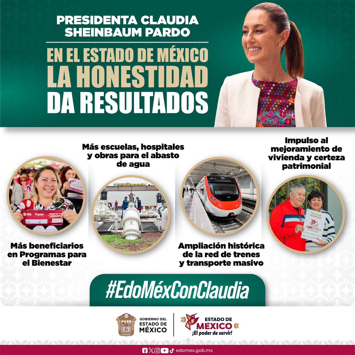 CampoEdomex's tweet photo. ¡El #EdoMéx recibe a nuestra Presidenta @Claudiashein! Junto a @delfinagomeza, la rendición de cuentas demuestra que la honestidad da resultados.

#EdoMéxConClaudia #HonestidadYResultados #ElPoderDeServir https://t.co/8sy9x9no11