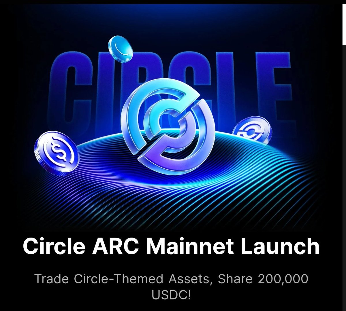 ifureJack's tweet photo. Circle’s Arc mainnet is live, and @BingXOfficial is tapping into the launch with 200,000 USDC up for grabs.

The campaign centers on trading Circle-themed assets around the Arc ecosystem.

If you’ve been watching the USDC and stablecoin narrative, this is worth checking out.

#BingX