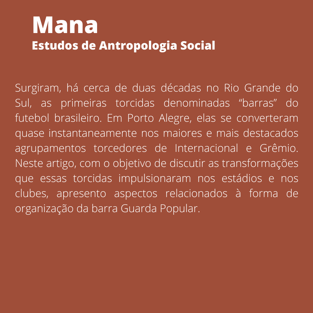 mana_revista's tweet photo. Nesta sexta-feira, recomendamos o artigo "Insubordinação e faccionalismo nas barras bravas do Sul. Para uma antropologia política das torcidas de futebol”, escrito por Vinicius Teixeira Pinto.

Leia em: https://t.co/hw0ERvWAsO

Acesse nosso site: https://t.co/KmizvjFbMV https://t.co/E5m3raOzXr