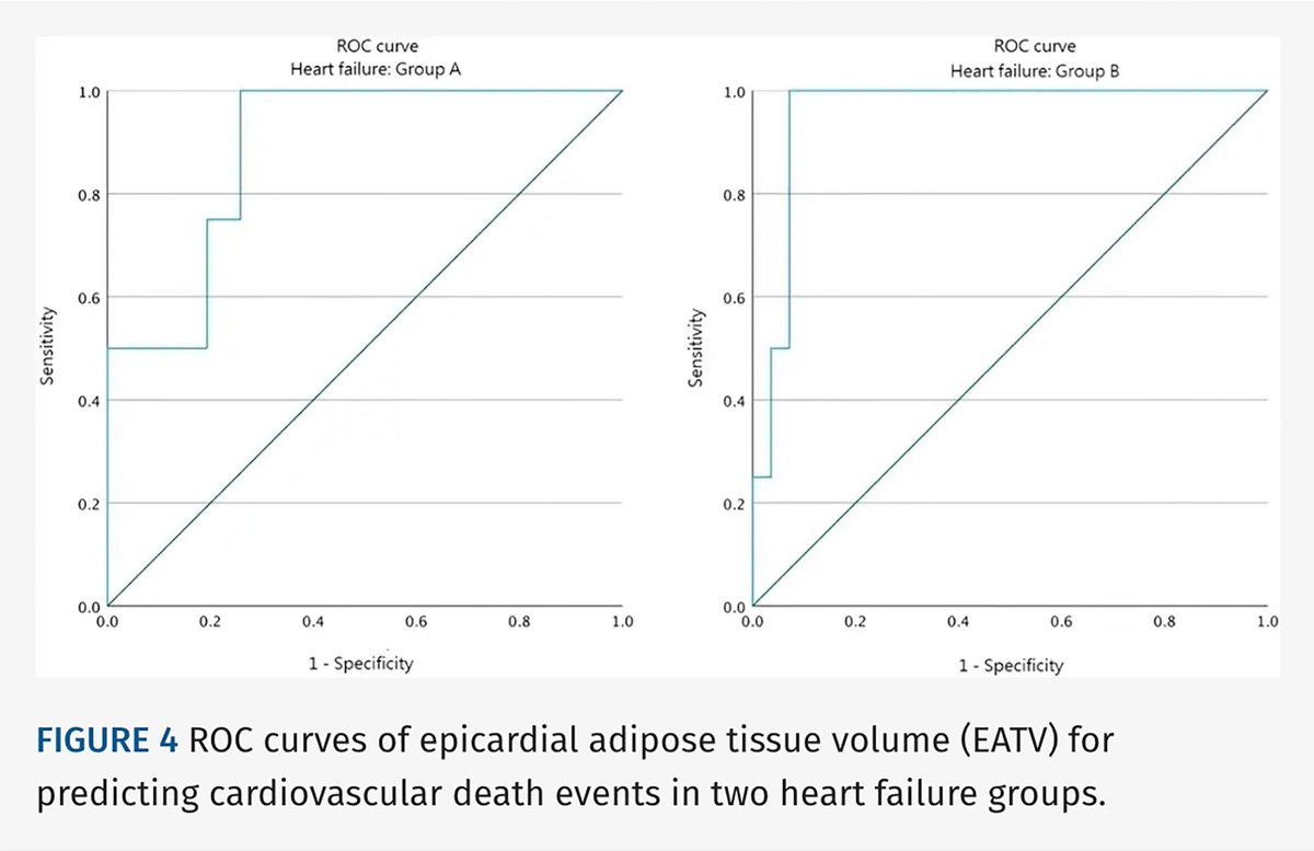 JTIJournal's tweet photo. 🫀New in #JTI: Epicardial adipose tissue on #yescct differs across heart failure subtypes

▪️HFpEF: ↑ EAT volume, positively correlated w NT-proBNP ▪️HFmrEF/HFrEF: ↓ EAT volume, inversely correlated w NT-proBNP ▪️Both: ↑ EAT attenuation correlated w CRP

Article 🔗 in reply! https://t.co/XIlZJo9KZ2