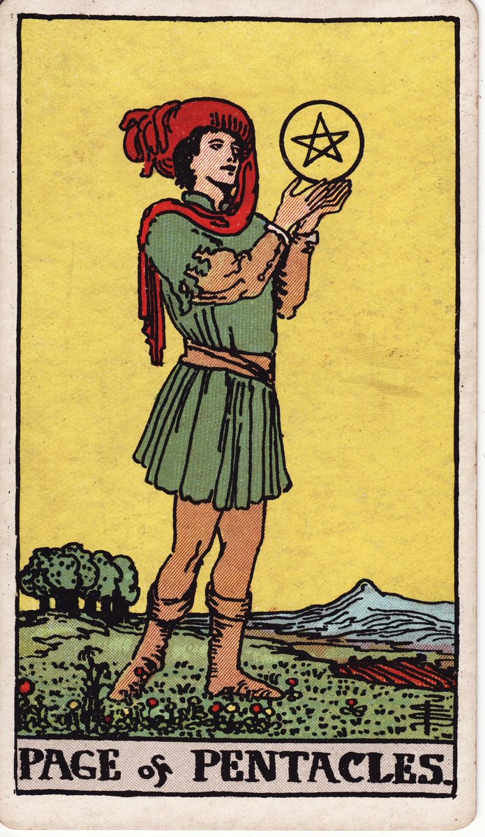 kus3355's tweet photo. はじめから　嘘じゃなかった　あの日々も　わからなかった　新しいコイン

#短歌 #tanka #tarot
#PageofPentacles #TodaysTarot
#PamelaColmanSmith https://t.co/I2gEKeofDA