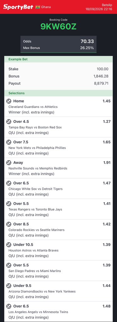 ODDS_VORA's tweet photo. Baseball ⚾️ 70 odds https://t.co/vSuG0V8R3d