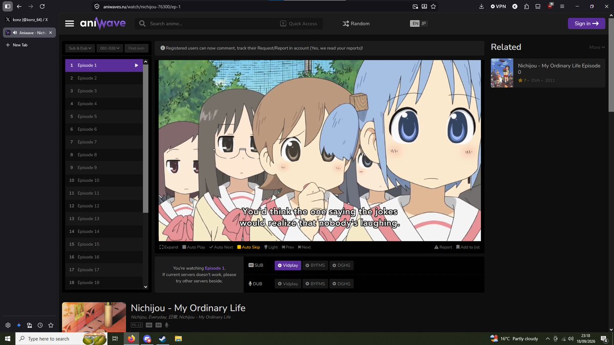 konz_64's tweet photo. watching nichijou cause i can ok??? 🖕🖕 https://t.co/yE6oNpw7Hb