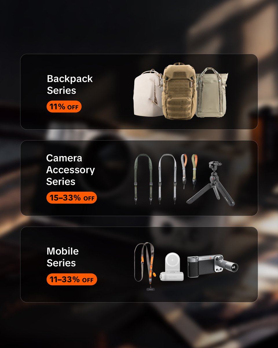 PGYTECH_global's tweet photo. ๐11 years ago, we started with a simple idea. You turned it into a journey we could never have imagined.
Celebrate with us: Create Anywhere. Anytime.
๐ 11th Anniversary Sale ยท Up to 33% Off ยท Sep 18โ30 PDT
๐ https://t.co/GVOLzRQLtR
#PGYTECH #AnniversarySale https://t.co/ObwsfUePP9