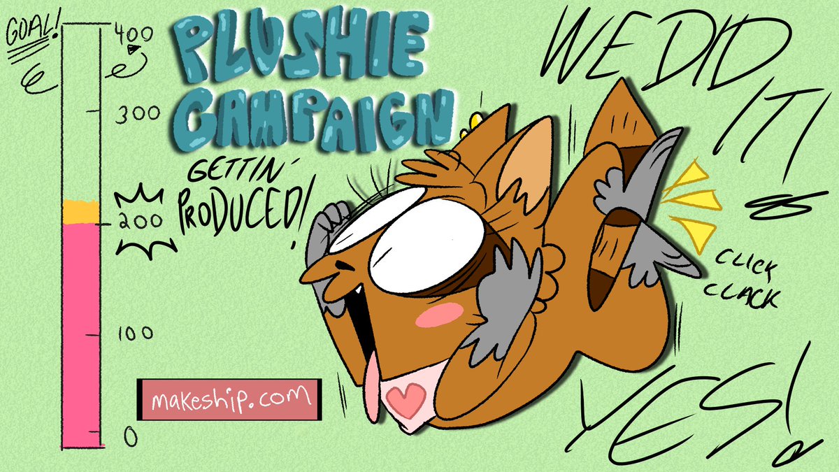 MoonieToonie's tweet photo. WE DID IT GUYS!!!!!!!!!!!! DOKI PLUSH WILL BECOME REAL!
We STILL HAVE 6 MORE DAYS until the campaign is closed! So you can STILL PLEDGE TO GET ONE! 400 IS THE ULTIMATE GOAL AND WE ARE AT 228  RIGHT NOW! THE MONEY GOES TO MAKING MORE EPISODES, THANK YOU! 
#mammalsquad https://t.co/HhWtCt936a