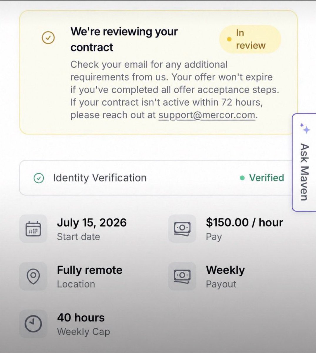 moneymindset103's tweet photo. 😱 $150 per hour with 40h limit

$6000 per week

Mercor >>> Outlier! https://t.co/C5puon2CYW