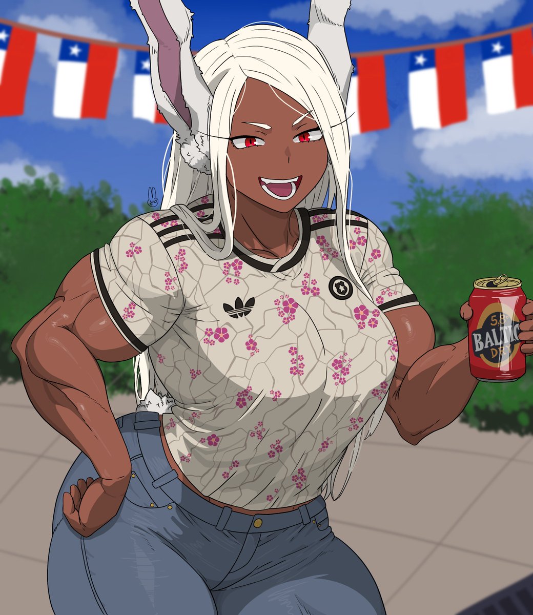 Hamhamster25's tweet photo. Have an amazing weekend everyone!🇨🇱🐰
Felices Fiestas Patrias!
#Mirko #ミルコ #MHA https://t.co/OxaueUgikG