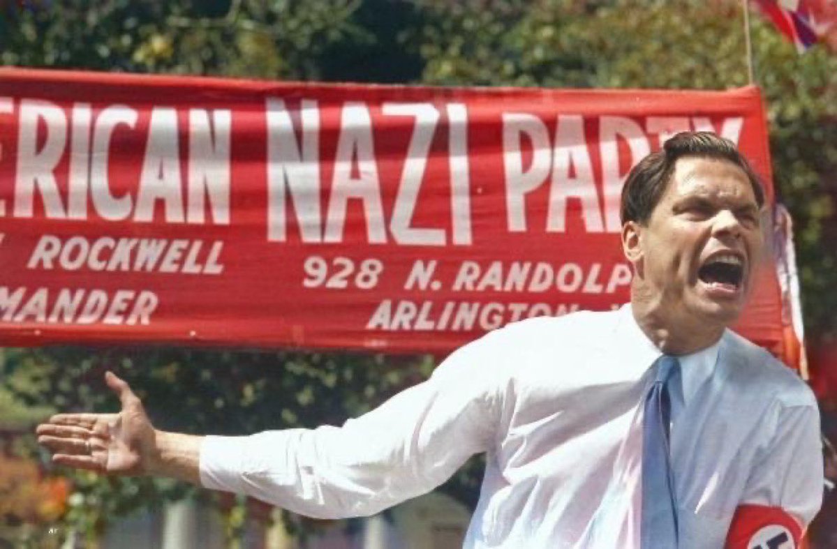 RockwellRises's tweet photo. “Perhaps I will go to Hell for doing what must be done. But if I can look up and see White boys and girls once again playing in a decent, safe, and wholesome America, then bring on the Devil with his worst."

-George Lincoln Rockwell https://t.co/OQoxCJphmm