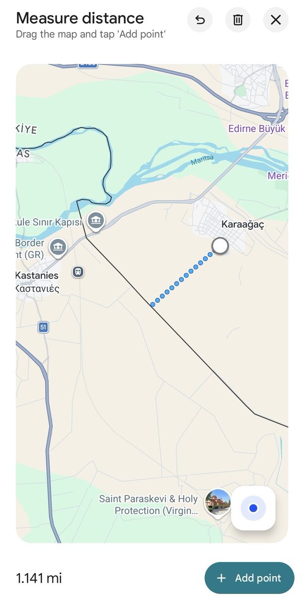 a_stalidis's tweet photo. Adrianoupolis (Edirne) is only 2.8 miles from Greece!

Karagaats is only 1 .1 miles from Greece.

Yet, they belong to Turkey! https://t.co/laztWFAlOJ