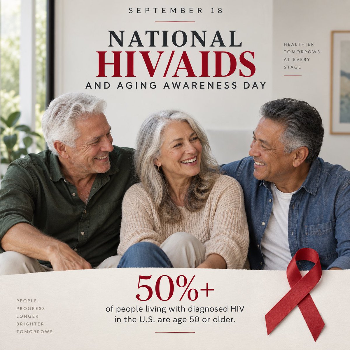 Ethical_Factor's tweet photo. September 18 is National HIV/AIDS and Aging Awareness Day.

Thanks to major advances in treatment, people with HIV are living longer than ever before. In fact, more than half of people living with diagnosed HIV in the U.S. are now age 50 or older. https://t.co/xORPs3jtw9