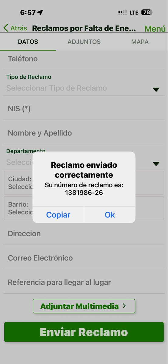 adricaldarini's tweet photo. @ANDEOficial sin energía eléctrica, Barrio Monte Alto, I Barrio de Luque necesito respuestas y soluciones. El reclamo ya está hecho https://t.co/UN3b2izlDD