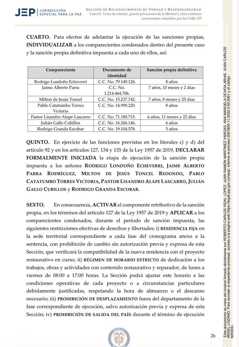 simonmolinag's tweet photo. #ATENCION 🚨🚨🚨

La JEP es una burla a las víctimas y una burla a Colombia.  

La pena de Timochenko jefe de las FARC responsable de muchos delitos
va a cumplir una pena de 8 años con residencia fija, horario de 8 a 5 y trabajos “restaurativos”.
Eso por una política criminal de secuestro que dejó más de 21.000 víctimas.
Si a eso la JEP le llama sanción máxima, el Acuerdo no resolvió la impunidad: la favoreció.