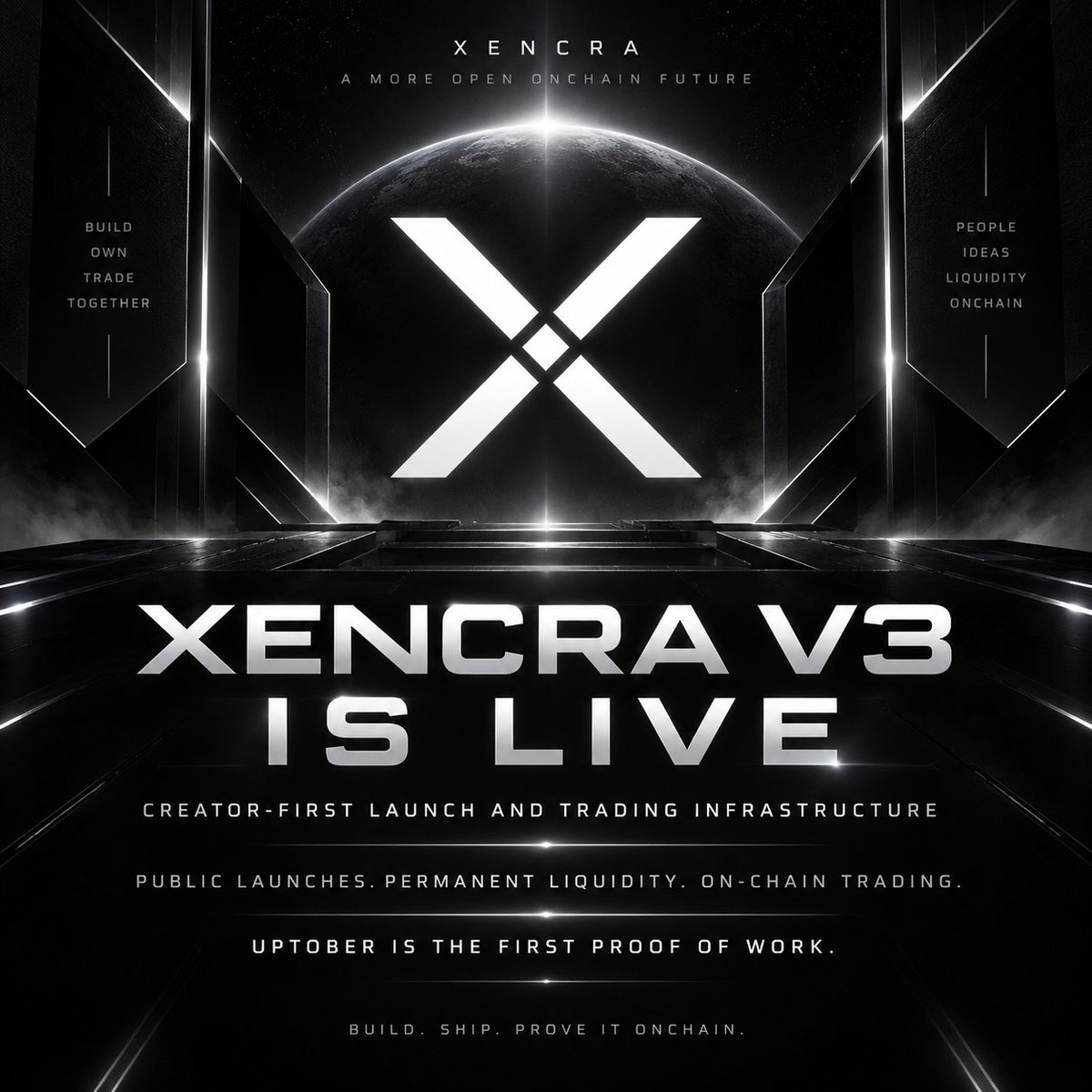 xencra_'s tweet photo. XENCRA V3

Built. Deployed. Operating onchain.

Creator-first launch and trading infrastructure on Robinhood Chain.

@_Uptober the first proof of work.

Launch: https://t.co/JBxTzshBma
Docs: https://t.co/xDsJmHlUlw

Build. Ship. Prove it onchain. https://t.co/a2Eh6nZhfF