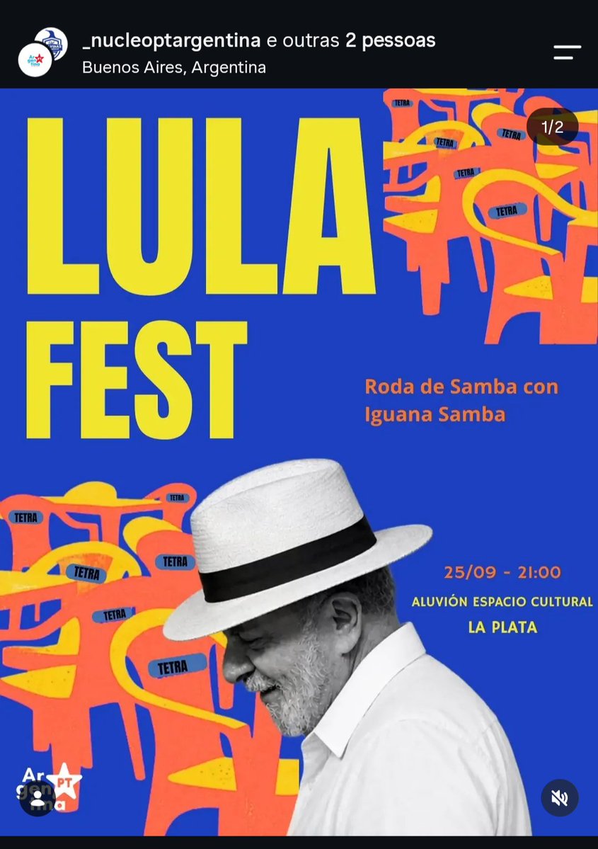 nyskazin's tweet photo. pro brasileiro woke (supostamente de esquerda) que adora falar mal da Argentina, enquanto vcs tão falando merda no twitter os caras tão fazendo EVENTO pra homenagear o Lula pqp https://t.co/o1WUaBP9zn