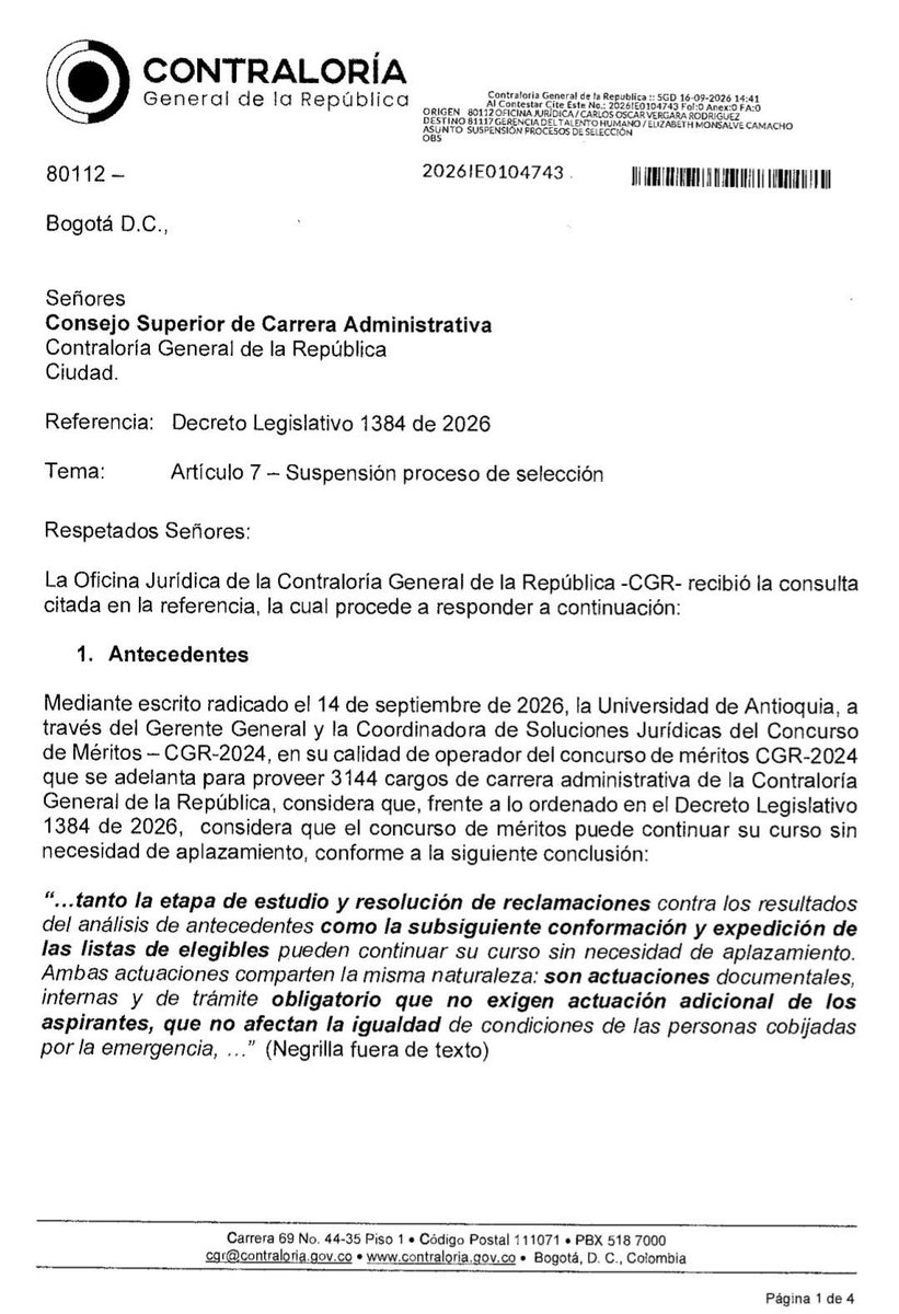 edwinpinzon191's tweet photo. @focusnoticia @CGR_Colombia Las etapas donde se podría afectar la participación ya se superaron

La misma UdA, dijo que el trabajo es interno y los participantes ya no intervienen

La @CGR_Colombia actúa con arbitrariedad para evitar el Mérito

Muchos afectados por el terremoto necesitan el nombramiento https://t.co/9hUQOhVB35