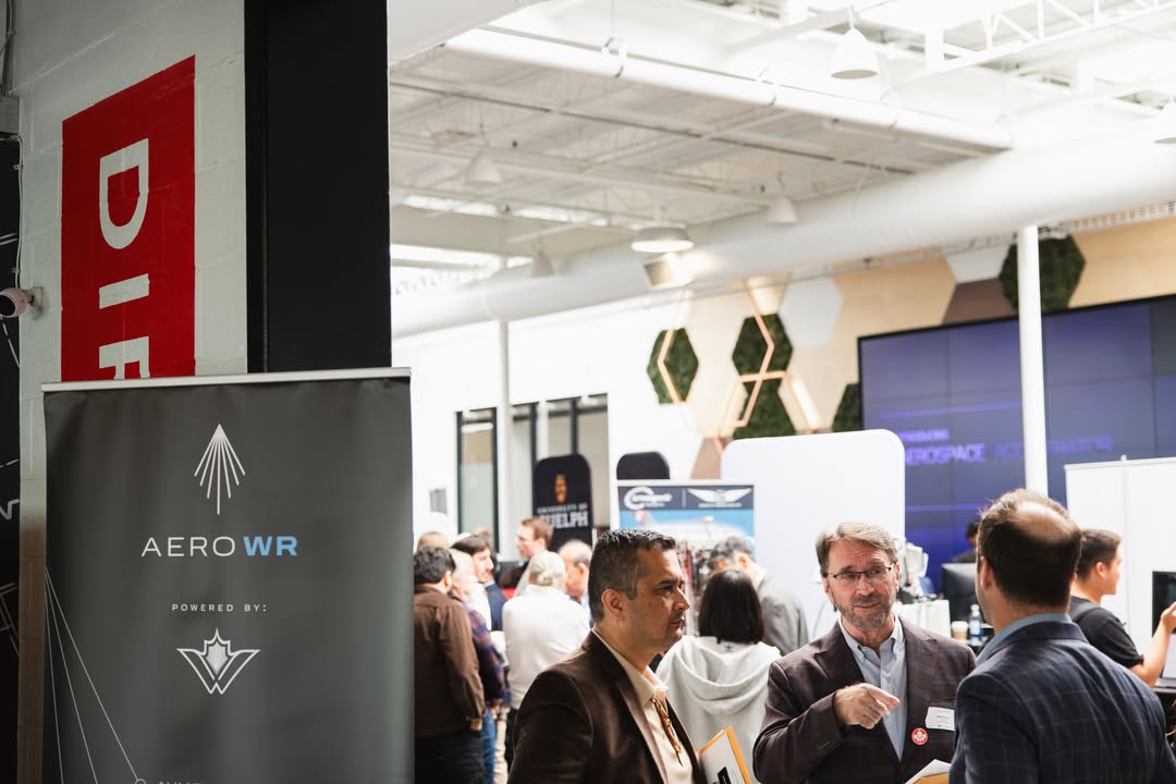 RegionWaterloo's tweet photo. More than 400 attendees & 40 exhibitors attended #WatReg's inaugural Aero Expo. Through AeroWR, we're connecting industry, academia, government & @FLYYKF to grow businesses, strengthen supply chains, develop talent & create new opportunities for our community. https://t.co/Qu0OmgZqNt