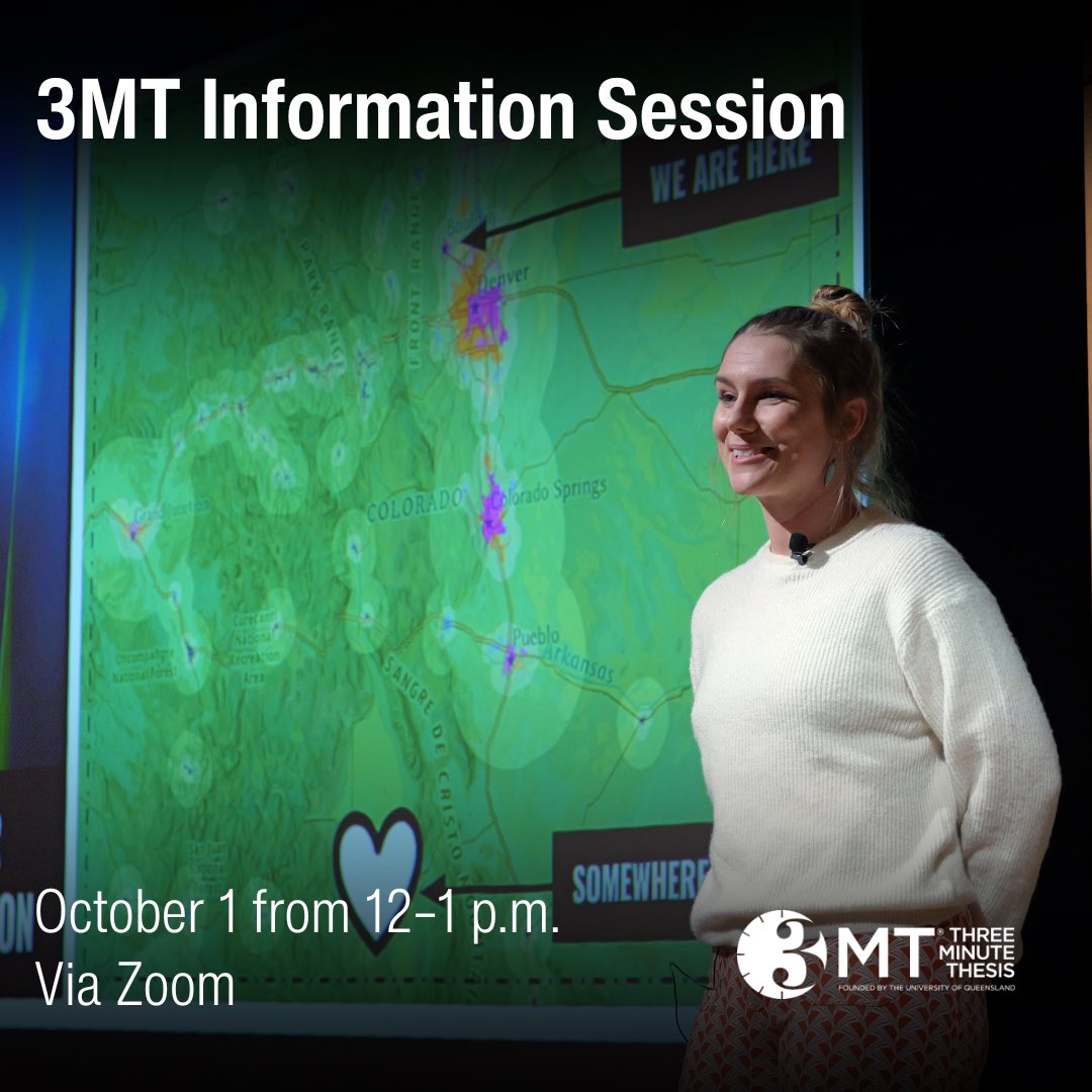 GradBuffs's tweet photo. 🎤 Ready to take on the 3MT® challenge? Join our virtual info session to learn about CU’s Three Minute Thesis Training &amp; Competition, and how the training can help you build your research communication skills and confidence. 🔗 RSVP at the link: https://t.co/FpzDZugA2P https://t.co/PG5ZGhtGvm