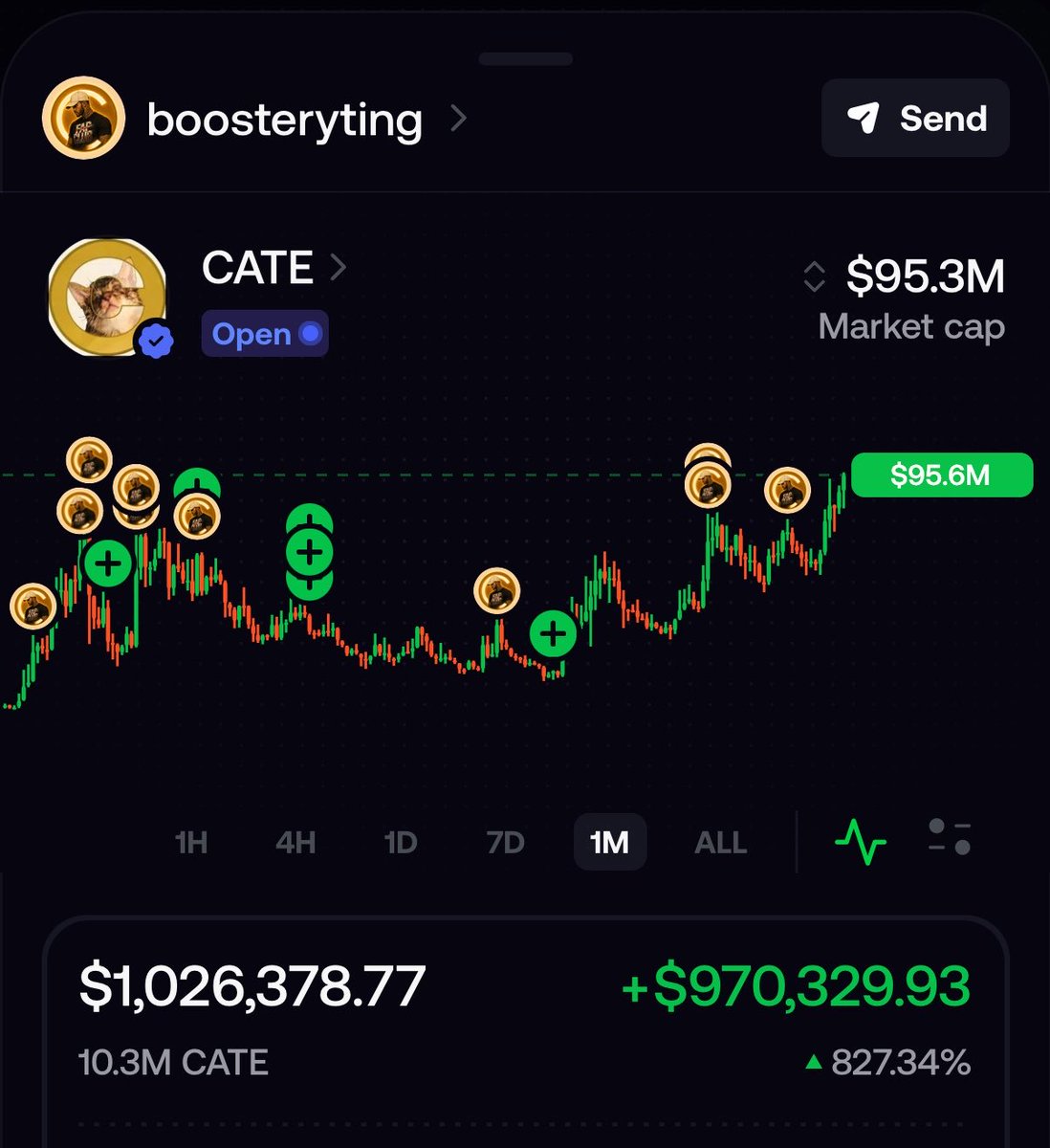 boosteryting's tweet photo. I am officially a solana:Ai66LHZG9MCzg1WKdawwqduVAXpNDUuV8M3uyq5ppump millionaire. Much Hiyor though. 

Billion. Dollar. Cat(e). https://t.co/4bo8RxoB9Z