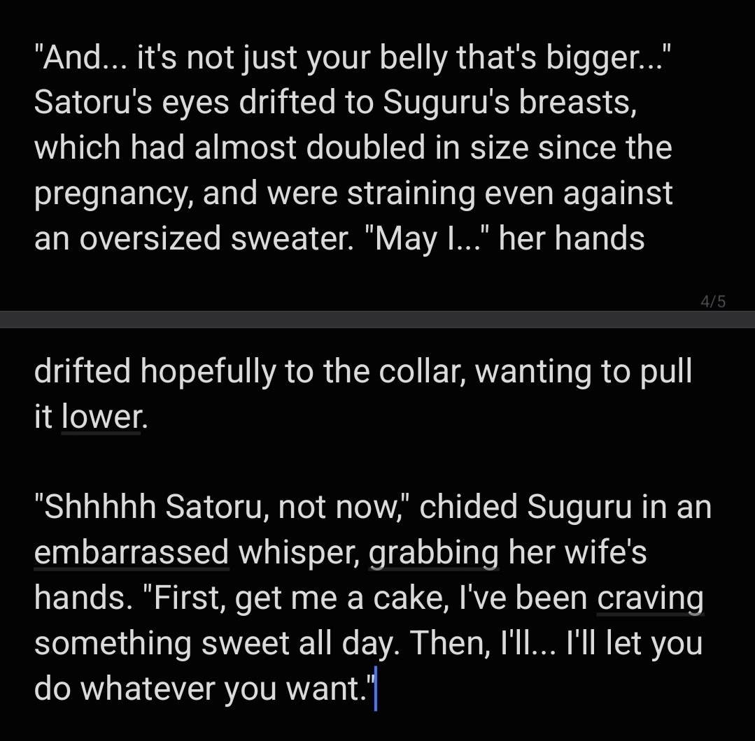 GojosBiceps's tweet photo. #五夏 #goge #ゴゲ #โกะเกะ #고죠게토 #satosugu #stsg

MY FIRST YURI SATOSUGU/GOGE DRABBLE!

Satoru is a very gifted university student and young heiress to the Gojo empire, fell madly in love with her university senior Suguru, and so she put a ring on it and a baby in her 🤍🖤 (I haven't explored how so let's just assume the honoured one can also get another woman pregnant hehe)

Also I kept their names as Satoru and Suguru, despite the gender change, as there is a deep intimacy to retaining their canon names 🤍🖤

Written as a gift for my goated oomfie @AhaBestAeon who requested yuri satosugu with pregnancy, @cherrietchi also requested fpreg when I asked for yuri suggestions, and another oomfie suggested college cheerleaders as a prompt 🥹

(SatoSugu = GoGe)