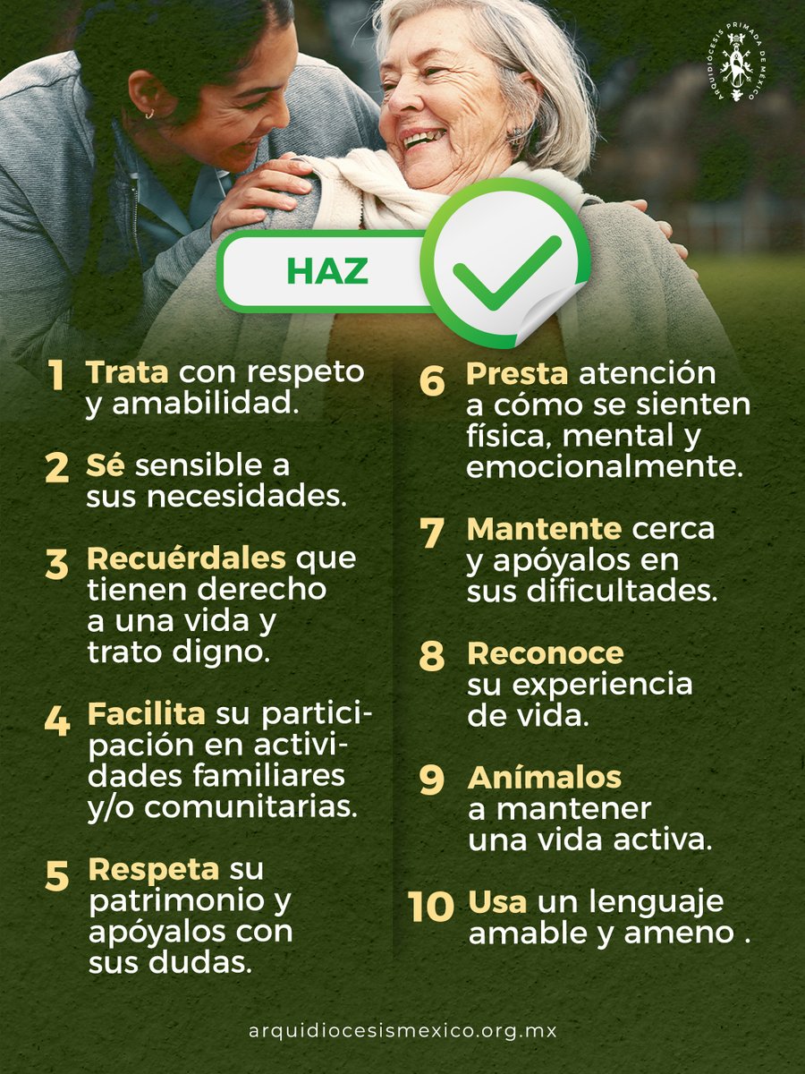 ArquidiocesisMx's tweet photo. A veces, nuestras acciones o palabras pueden estar lastimando a nuestros adultos mayores sin que nos demos cuenta. 🙁

Por ello, en este Día Mundial del Alzheimer, te invitamos a hacer un análisis y tomar acción para mejorar tu relación y trato con aquellos que más nos necesitan.

📲https://t.co/5127wpLukv