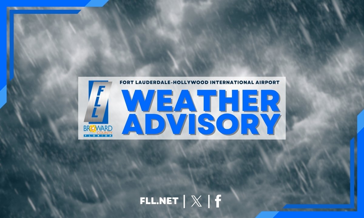 FLLFlyer's tweet photo. #WeatherAlert No. 2: The entrance roadways into #FLL remain congested with traffic due to flooding from torrential rainfall this afternoon. While the standing water is receding, the airport’s exit is still impacted, which is slowing the flow of departing vehicles. If you’re traveling today or picking up/dropping off, please check with the airline for the latest flight status before heading to the airport as weather-related delays are occurring.