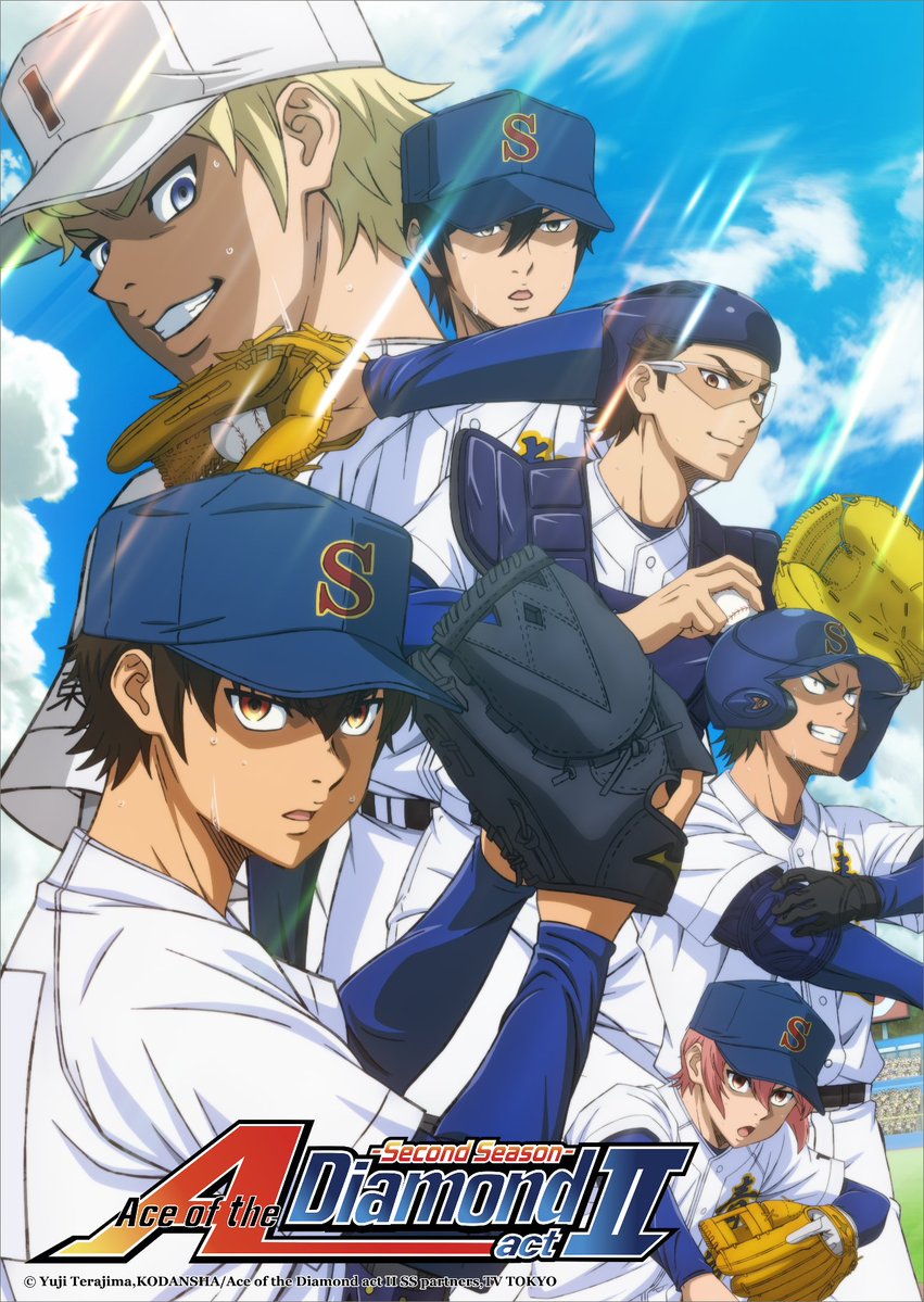 anime_aotd_en's tweet photo. The Second Cour Key Visual has been revealed! ⚾

Seido High takes on their longtime rival, Narumi Mei, the ace of Inashiro Industrial.
The showdown is coming. 😎

#AceOfTheDiamond https://t.co/M7nrcLvZxP