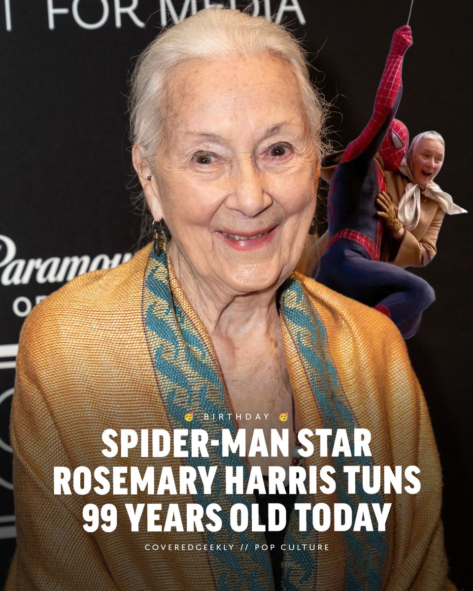 CoveredGeekly's tweet photo. Rosemary Harris turns 99 today ❤️🎉 https://t.co/Y5SMSFD0u3
