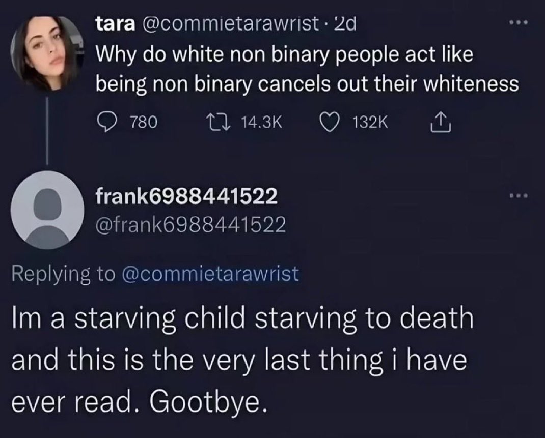 ContraPoints's tweet photo. I think this is my favorite tweet. I think about it every day. Gootbye. https://t.co/Md6URh8gzQ