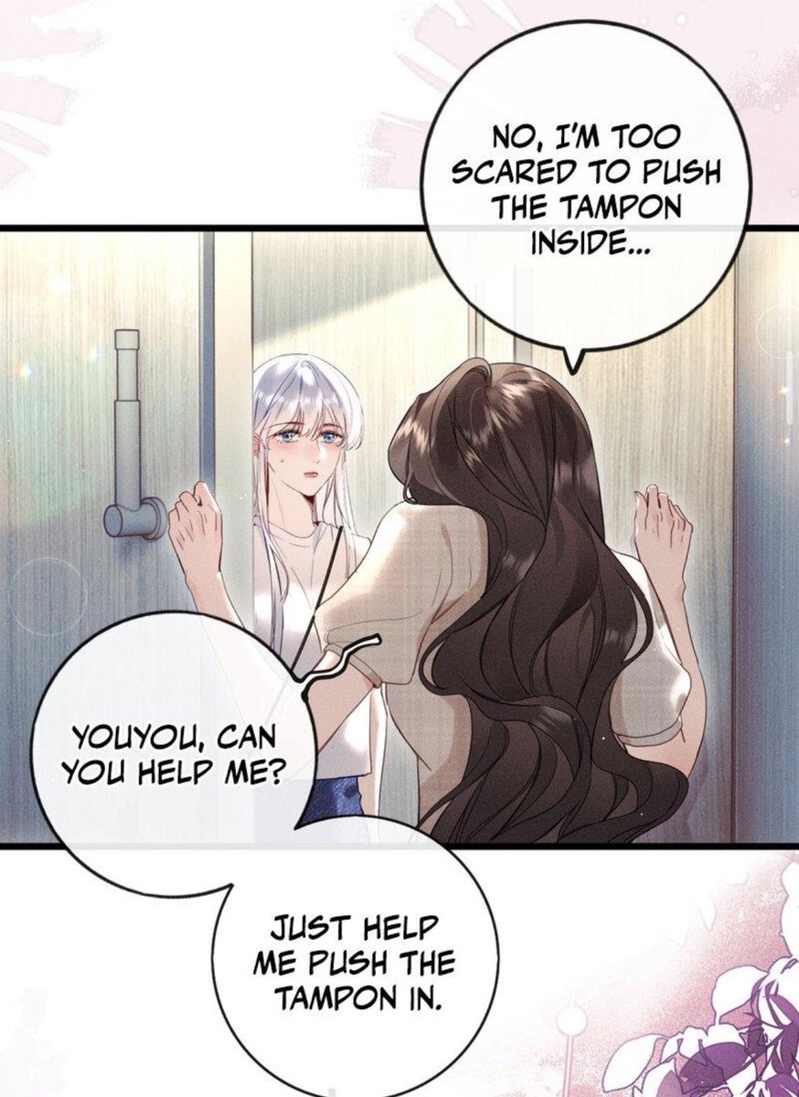 lotusbel's tweet photo. they made a romantic scene out of putting in a fucking TAMPON 

the type of shit you can only get away with in yuri 😭 https://t.co/Rvohys50ZJ
