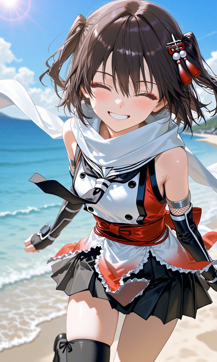 DE_232sendai's tweet photo. 2度目のおはよう(*^o^*)
 #艦これイラスト
 #川内三姉妹と矢矧
 #AIイラスト             #PixAI https://t.co/mA73ckkFuc