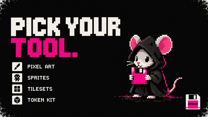 BitCrush_App's tweet photo. Different projects need different pieces.

Pixel art, sprites, tilesets,token kit and more are part of the BITCRUSH toolkit. https://t.co/w7NeAEqUeU