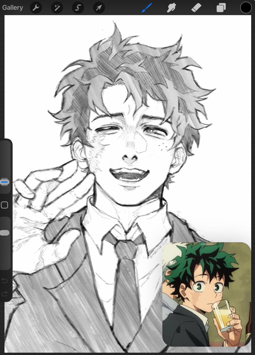mochikuyo's tweet photo. been watching mha wanted to draw teacher izuku 
#deku #izukumidoriya #mha #rkgk https://t.co/z1giF7sqAp