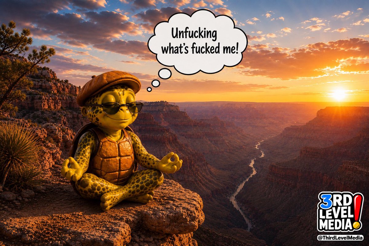 ThirdLevelMedia's tweet photo. Unfuck yourself! We all need a little more unfucking especially these days! 

#ThirdLevelMedia #SergeTheTurtle #WordsOfWisdom #UnfuckYourself #Meditation https://t.co/uWabEXb1Y6
